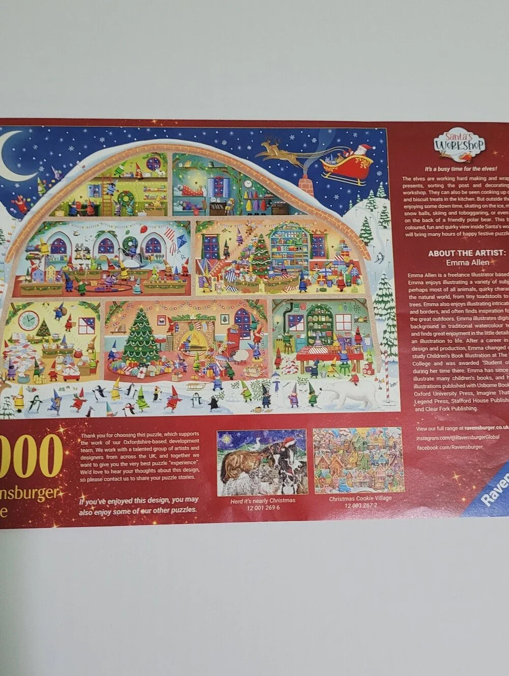 RAVENSBURGER, Santa's Workshop, 1000 Piece Christmas Puzzle
